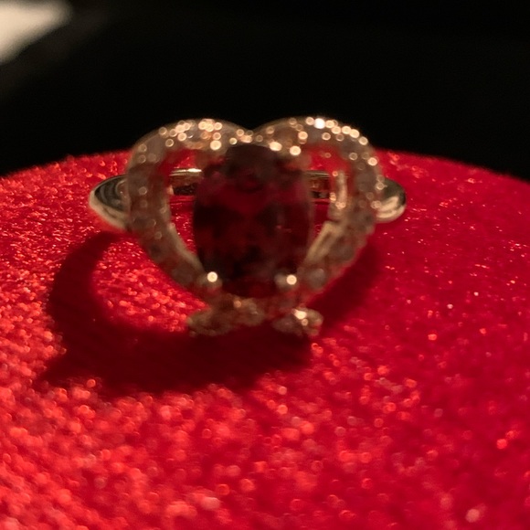 Red CZ Knot Ring - Picture 2 of 6